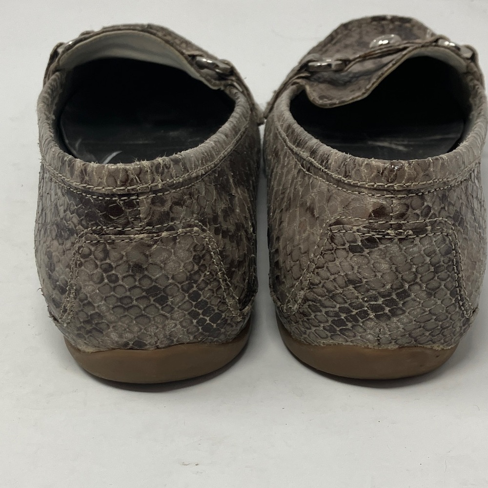 Anne Klein AXEWEN Snakeskin Pattern Loafers - Brown/Taupe Size 7.5M - Picture 10 of 13